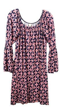 Simply Southern Shift Dress Women's XXL Pineapple Fleur-De-Lis Bell Sleeve Fairy